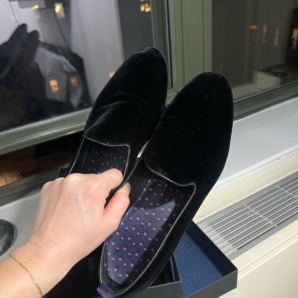 Black Velvet Slippers for tuxedo, size 11 - Picture 5 of 6